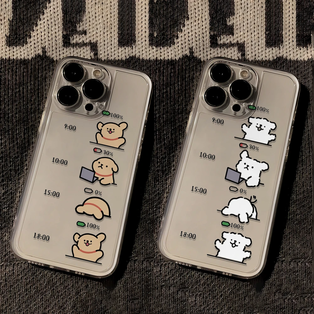 工作状态线条小狗苹果小米华为iphone15promax太空壳14软13手机壳