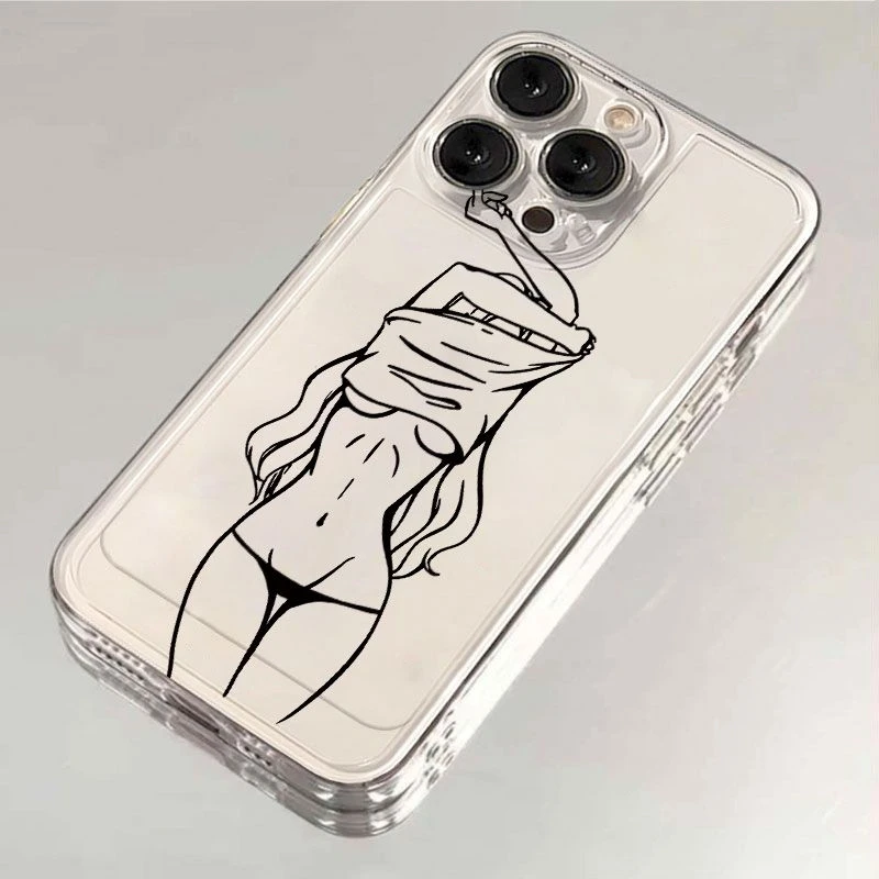 性感美女苹果小米华为iPhone15/14promax手机壳13/12/11太空软壳