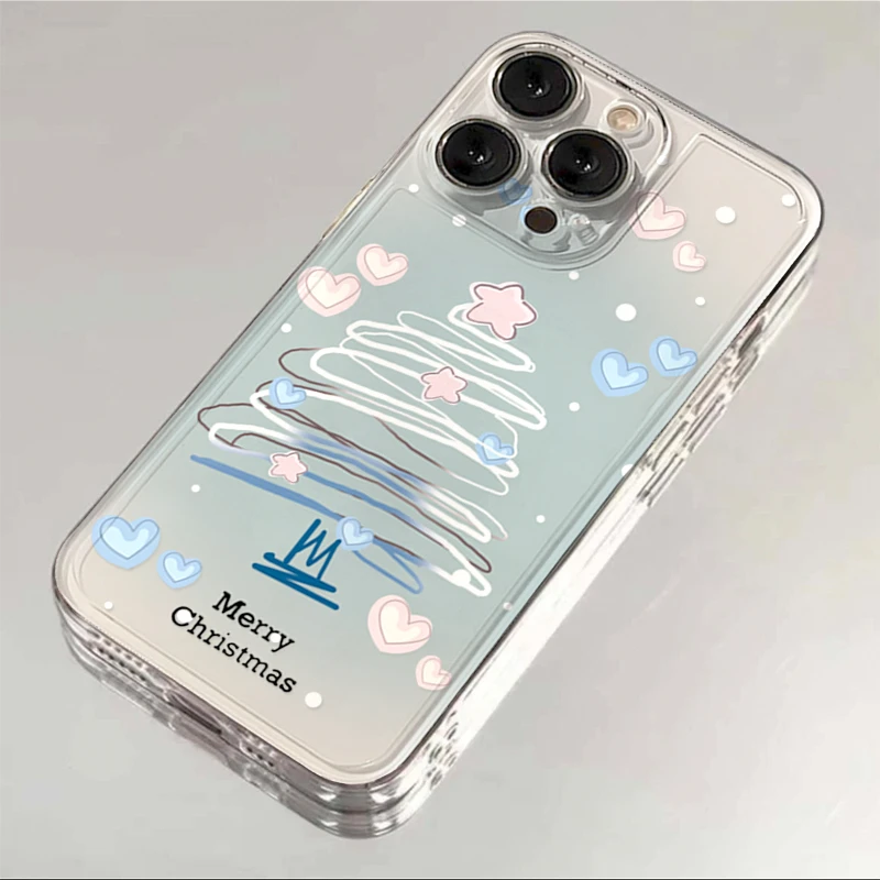 晕染蓝圣诞树苹果iPhone15/14promax手机壳13软壳12太空壳11/xs/T