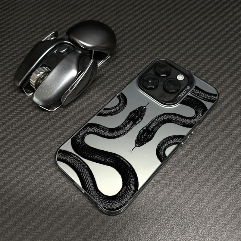 蟒蛇图案苹果15手机壳iphone14promax大孔13软边12元气壳11/xs/xr