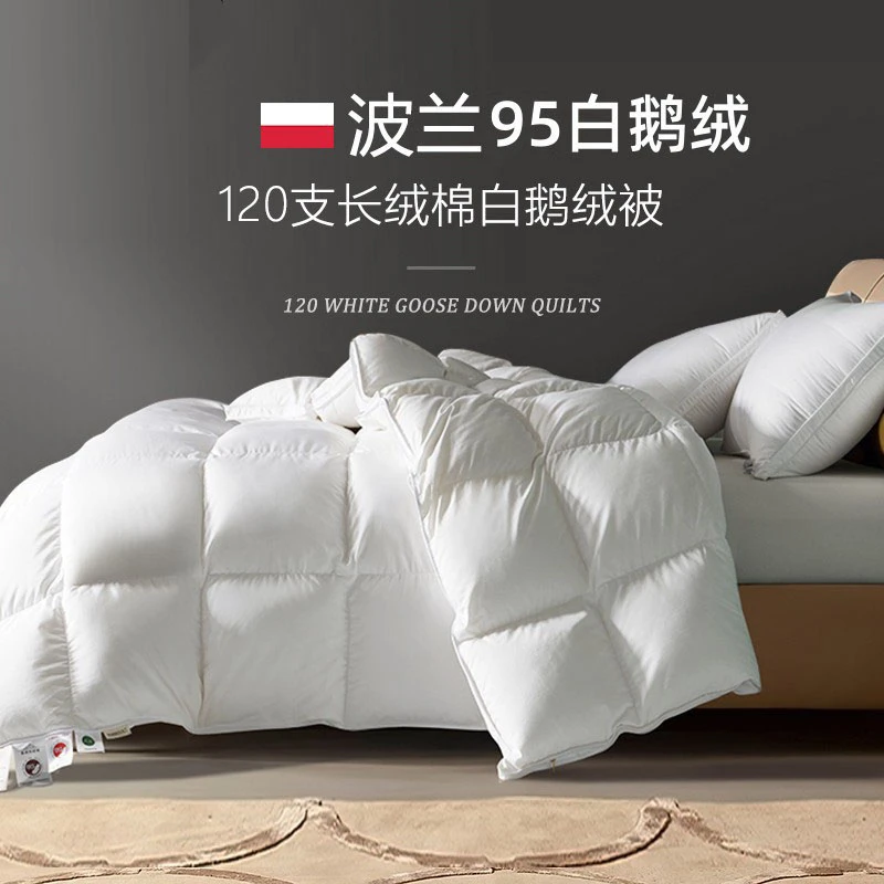 水星系列高端家纺五星级酒店加厚鹅绒被95白鹅绒120支全棉静音羽