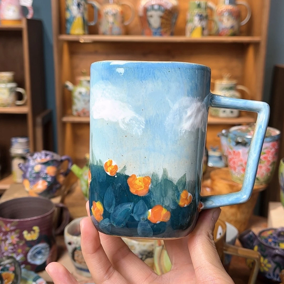 【闪购商品】瓷片255 手工手绘釉下彩