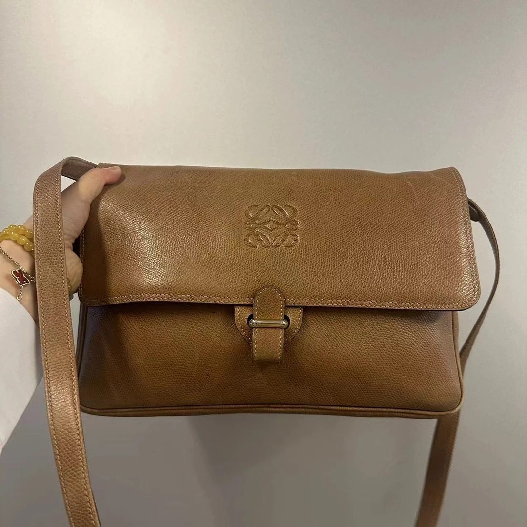 95新 LOEWE/罗意威 罗意威 小众金棕色 波士顿男包