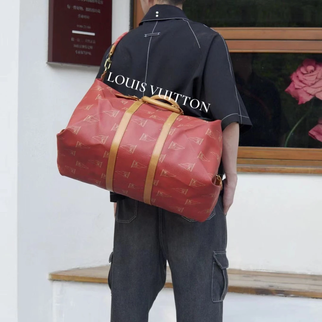 95新 LouisVuitton/路易威登 95s 红色帆船限定健身旅行包男士包
