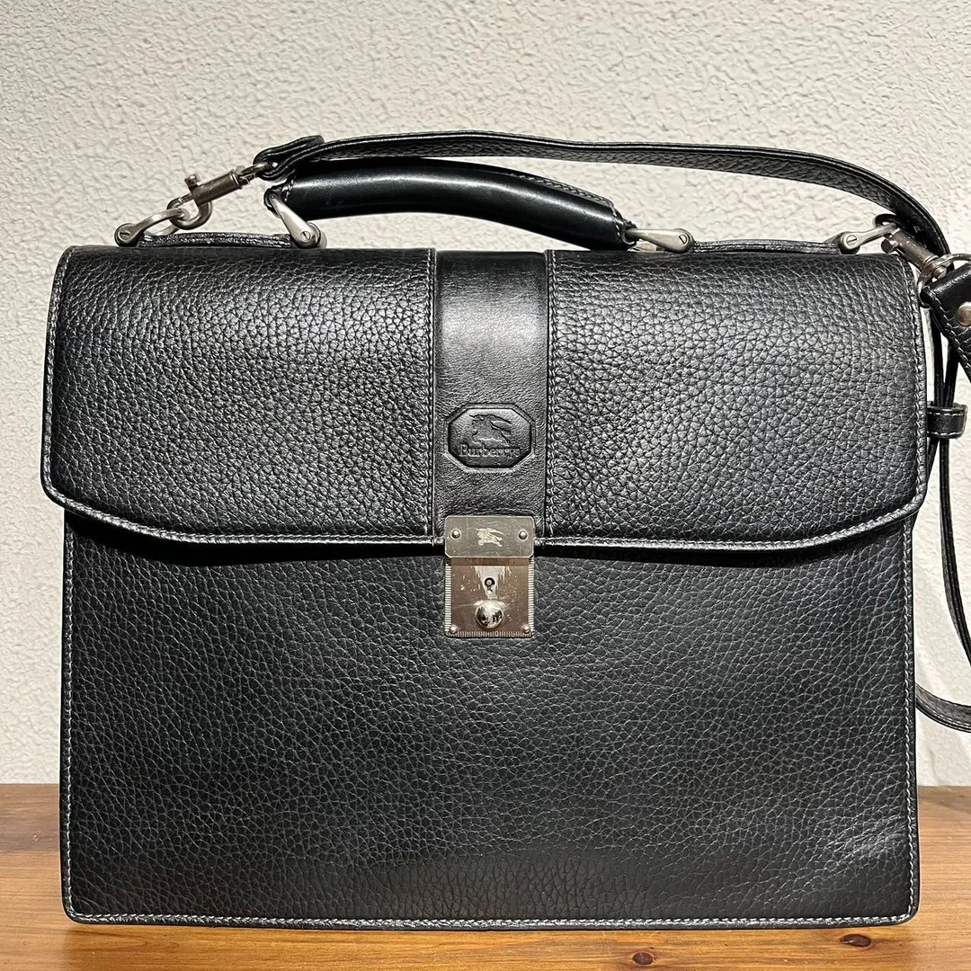 95新 BURBERRY/博柏利 玖拾中古 经典战马标 手提斜挎公文男包