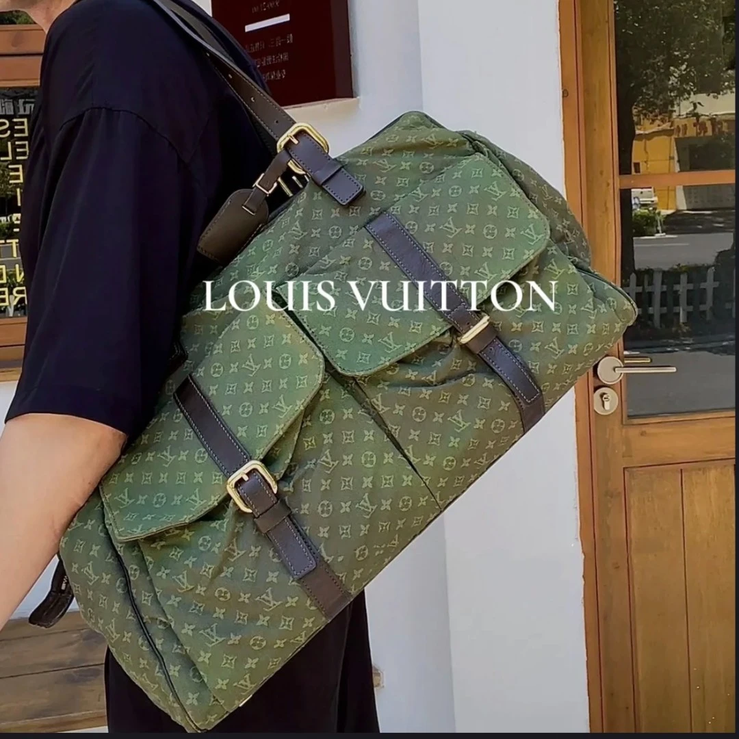 95新 LouisVuitton/路易威登 绿丹宁edc同款50旅行健身包斜挎包