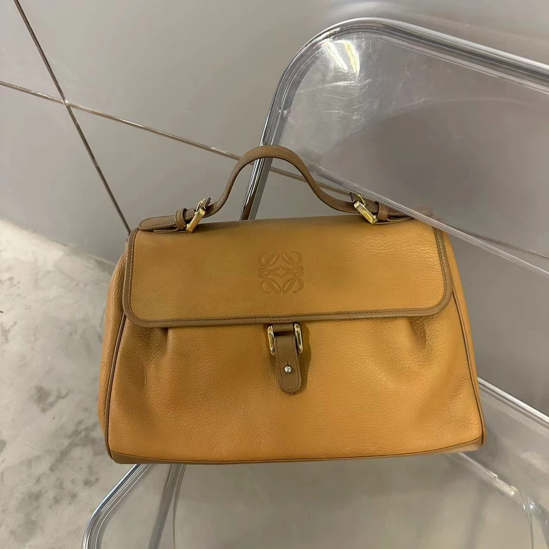 95新 LOEWE/罗意威 落日金棕手提包 公文包 男包