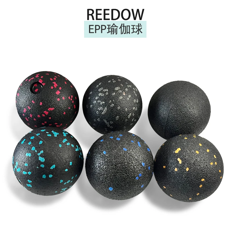 Reedow黑色筋膜球瑜伽按摩球健身肌肉放松足底手腕康复训练泡沫球