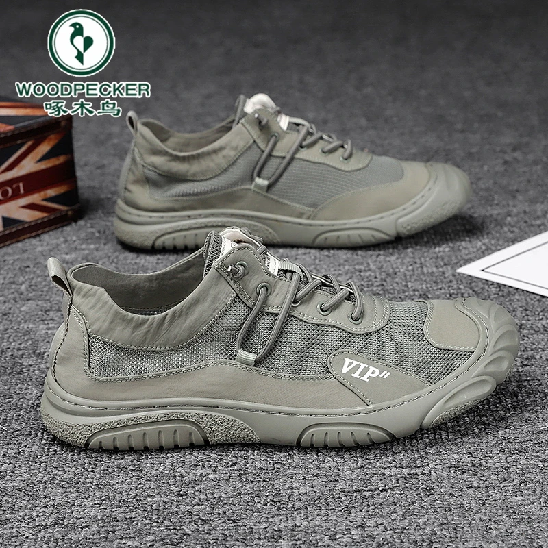 啄木鸟官方正版鞋男鞋2025年新款冬季网面加厚软底减震运动鞋子男