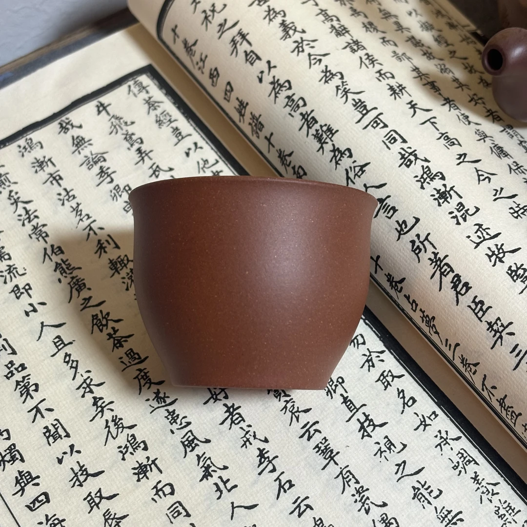 紫砂主人杯 本山红泥 满测130CC 原矿零添加