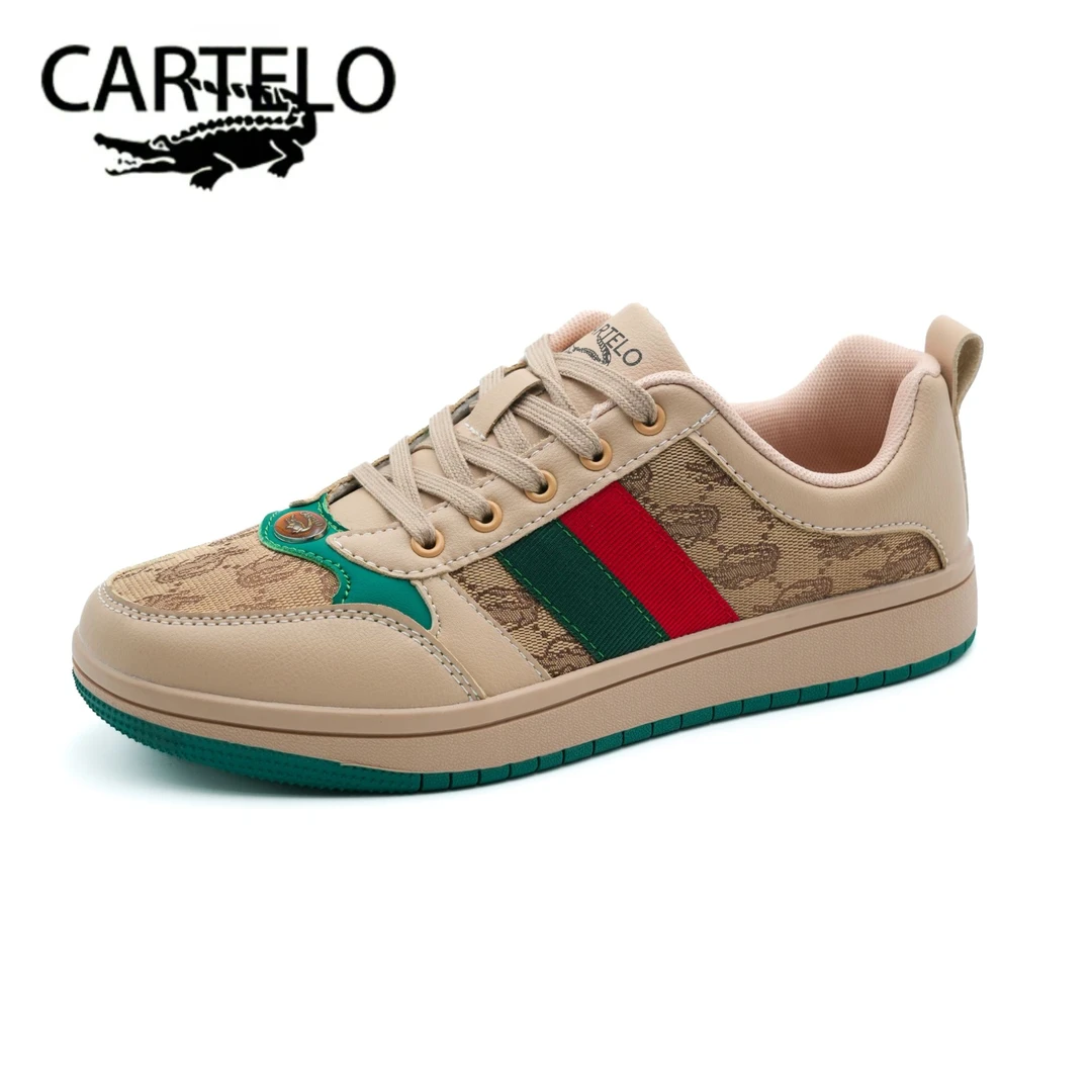CARTELO/卡帝乐鳄鱼新品透气休闲舒适运动百搭情侣板鞋低帮男款