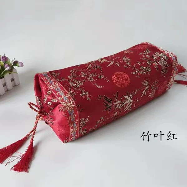 5斤装艾草枕头颈椎枕多功能助睡眠枕头可拆卸复古缎面