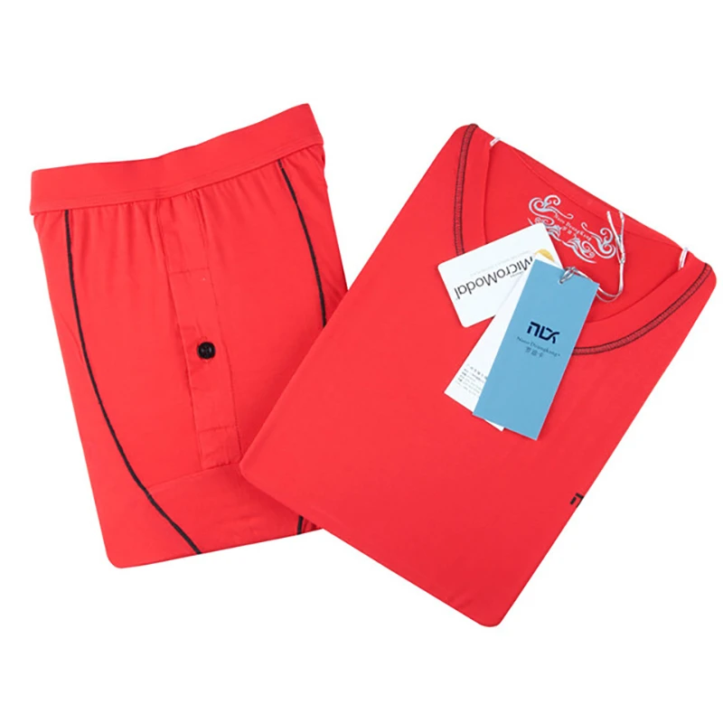 *NM30011  薄款超细莫代尔圆领运动内衣男打底套装