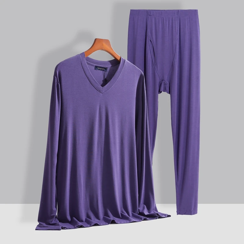 *11006  （偏小一码）V领男套装莫代尔打底衫薄款秋衣秋裤打底套装