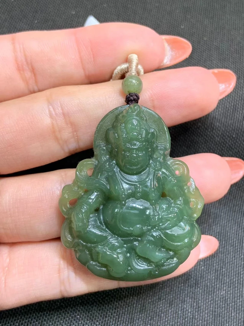 【一夕珠宝】和田玉黄财神吊坠丨天然玉石