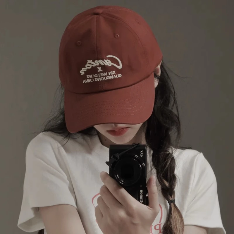 鸭舌帽男女同款韩国字母刺绣大头围显脸小防晒遮阳棒球帽子