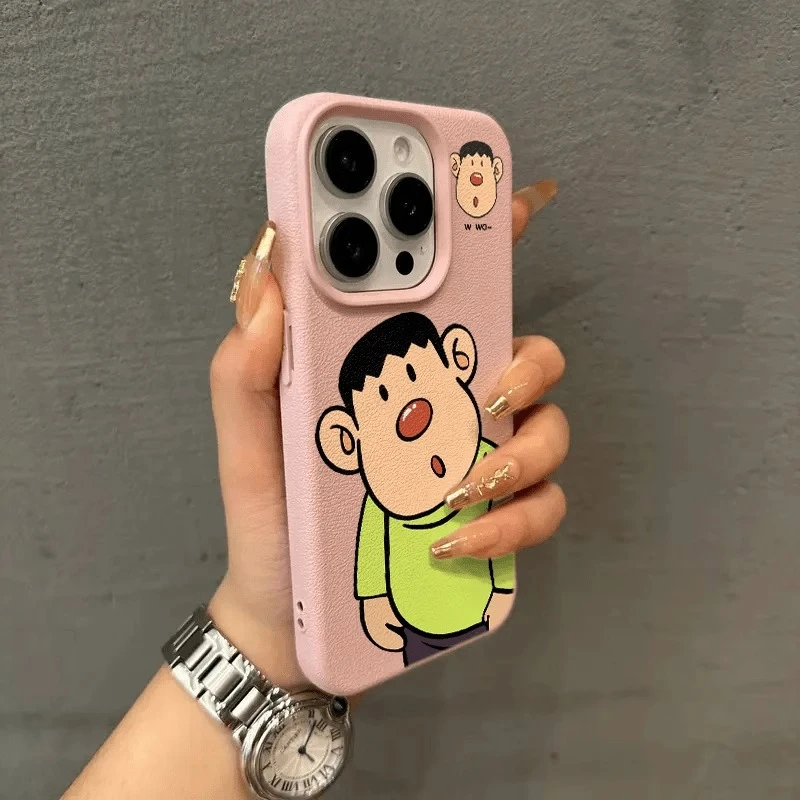 可爱卡通红鼻胖虎适用苹果15promax手机壳iPhone16pro新17promax