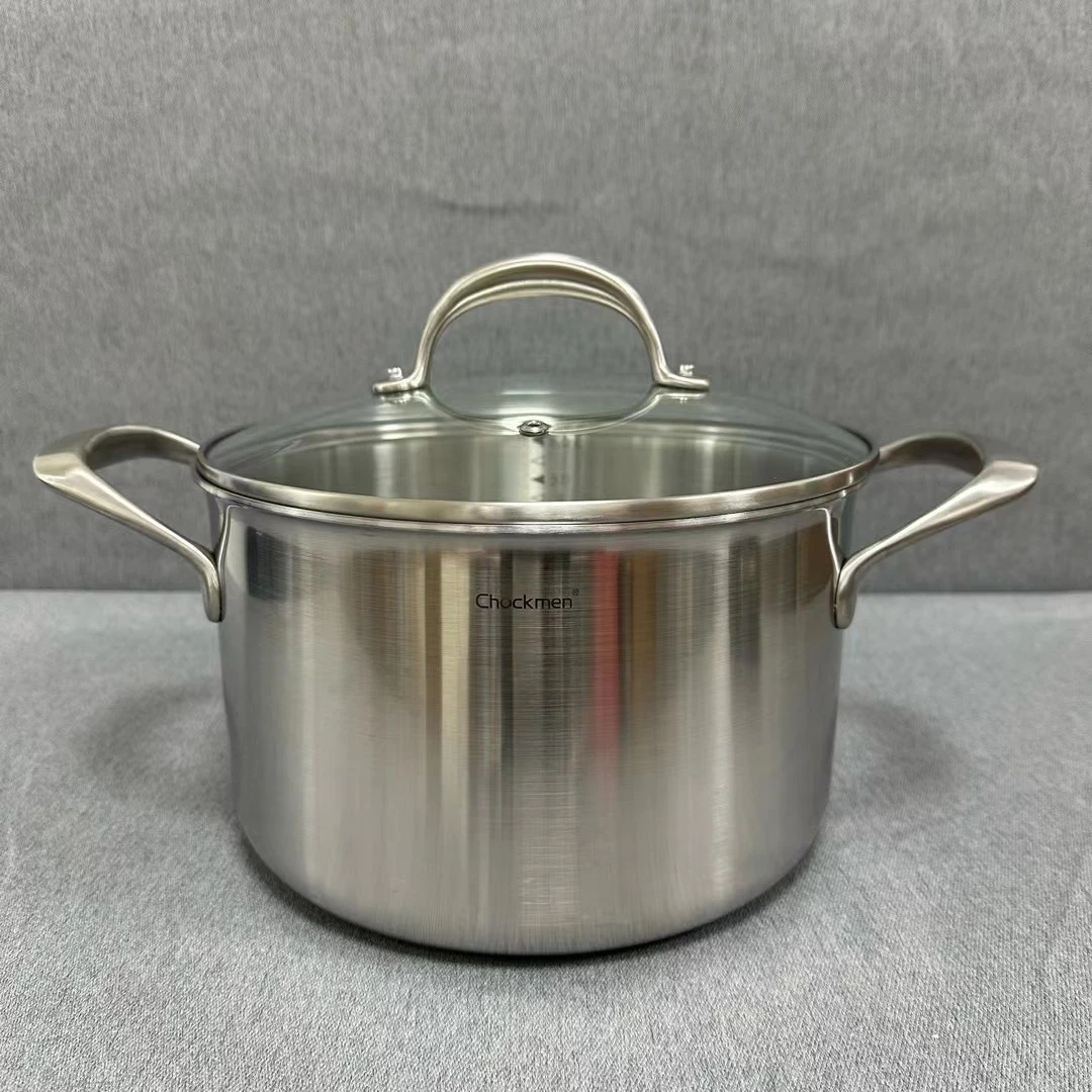 10-009 Chockmen不锈钢双耳汤锅24*15CM 电磁炉煤气灶通用 6L
