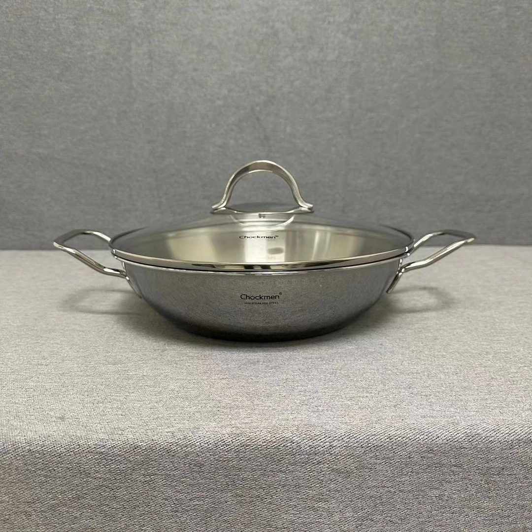 5-006 Chockmen 双耳炒锅汤锅 26*7CM 带盖重约1.9KG