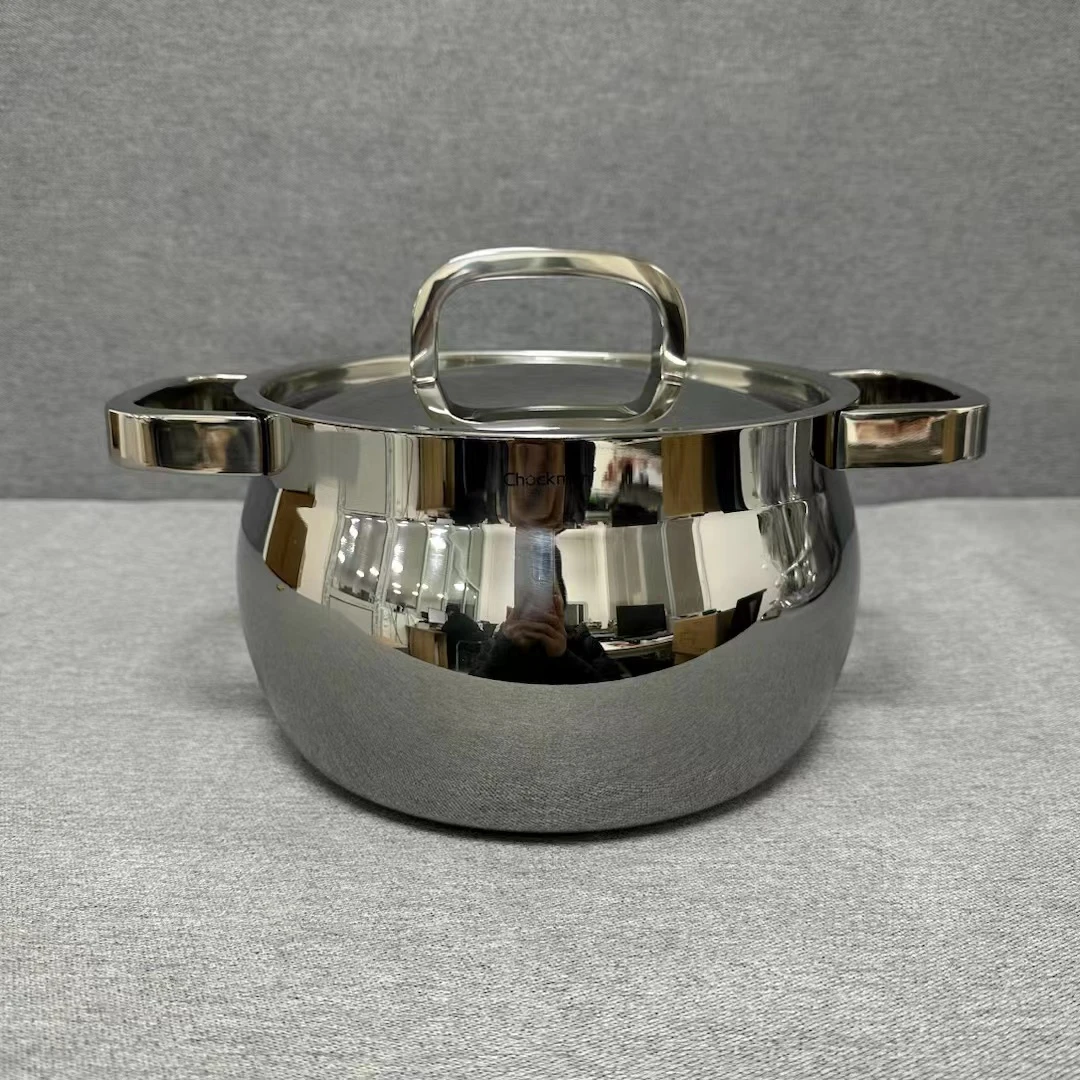 10-040 Chockmen不锈钢双耳汤锅带钢盖 20*12.5CM 重约2.25G