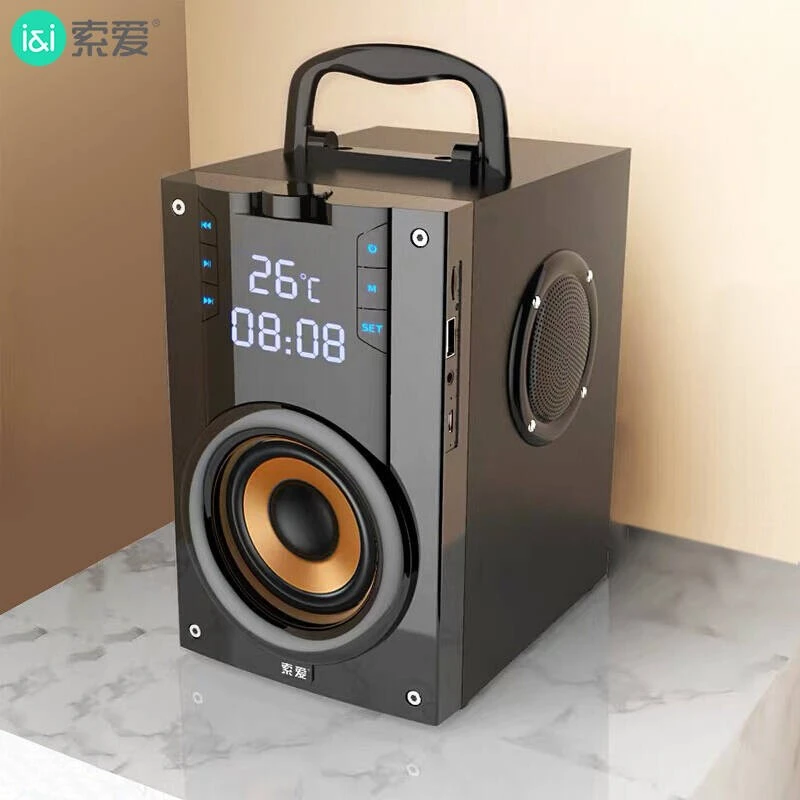 索爱Q22蓝牙音箱便携式手提多功能广场舞户外木质重低音炮音响