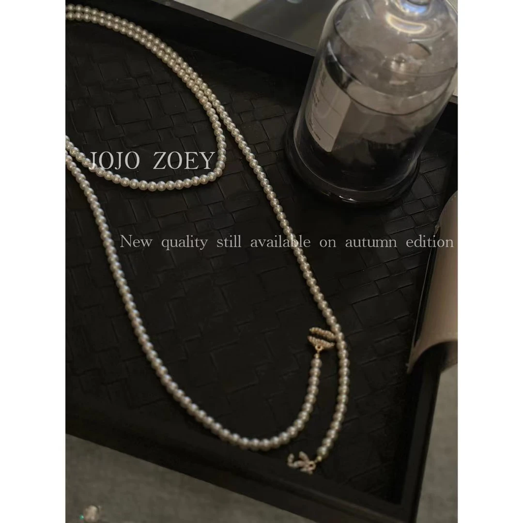 合金仿珍珠项链 叠戴锁骨链法式小香长锁骨珍珠链ps-2551