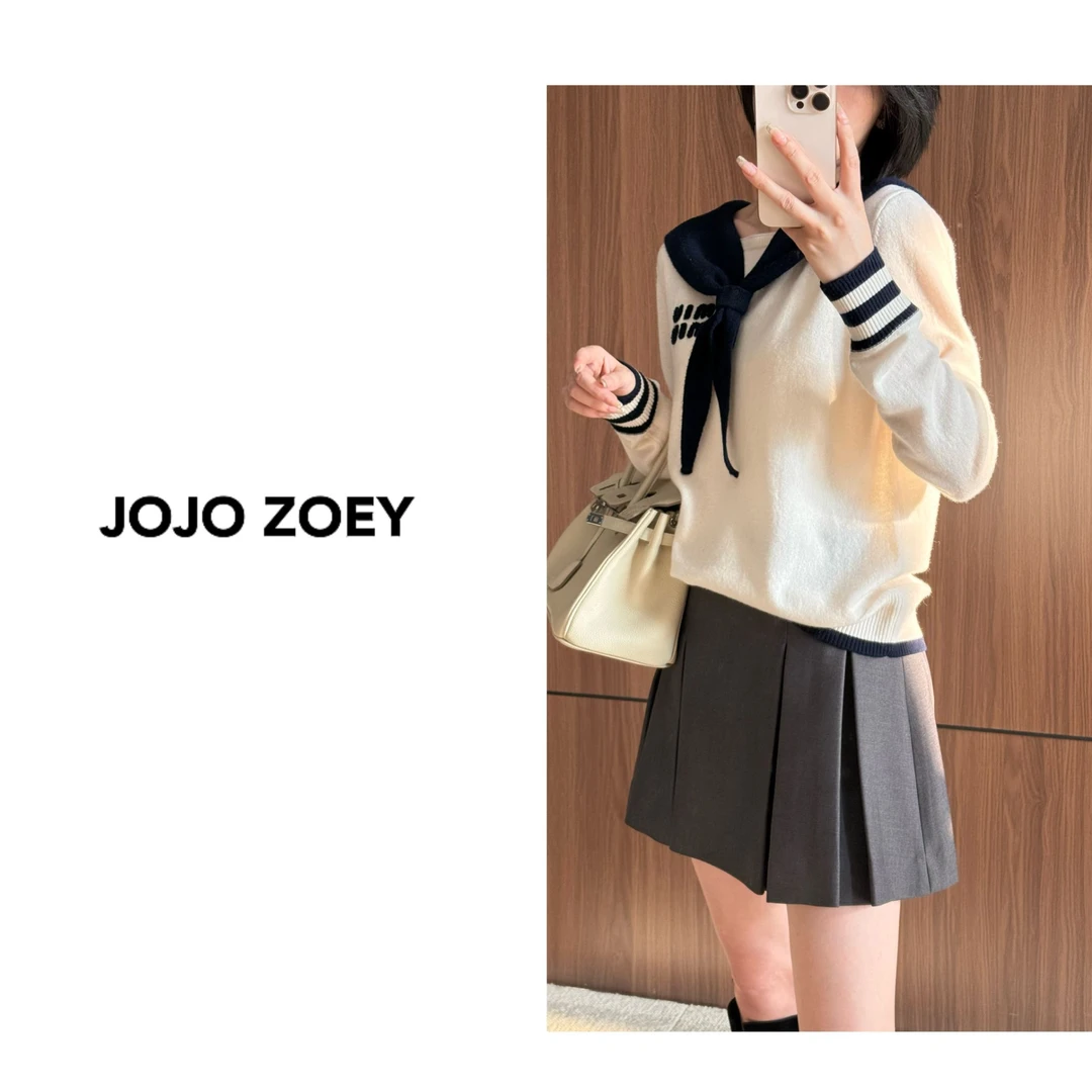 JOJO ZOEY【清仓NO退换】领针织套头时尚百搭青春针织打底zz-2575