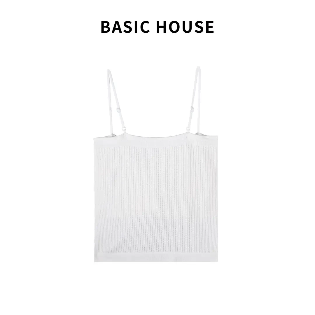 Basic House/百家好JH吊带背心内搭女装带胸垫设计感时尚打底背心