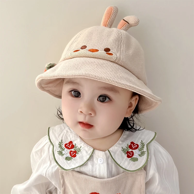 宝宝防晒帽春秋款儿童遮阳帽男女童冬季太阳帽婴儿可爱盆帽渔夫帽