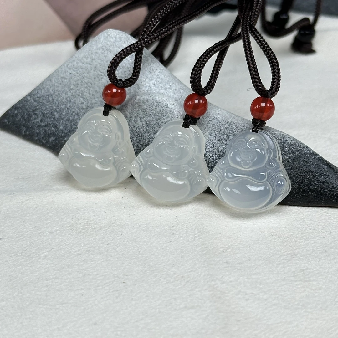 麻花辫小野玛瑙玉髓佛公吊坠多样性发其一