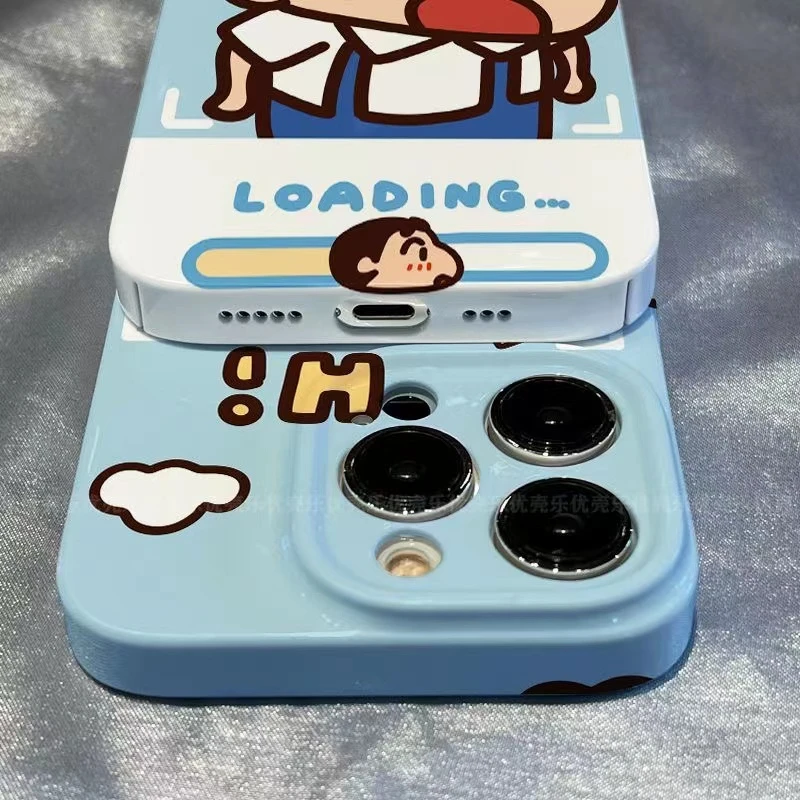 网红蜡笔小新苹果15手机壳iphone15华为OPPO小米13菲林VIVO硬壳12