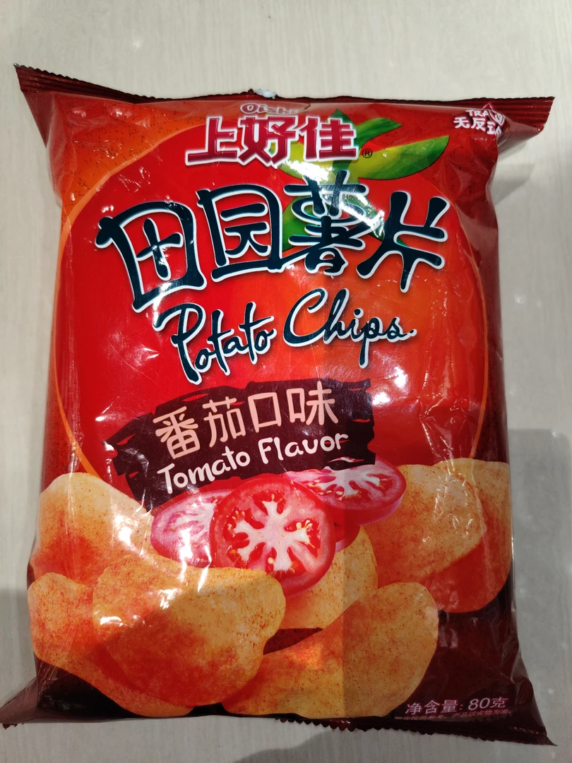上好佳田园薯片蕃茄味80g