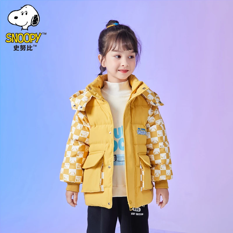 史努比儿童刺绣羽绒服儿童加厚连帽保暖冬季外套FJ3019-WW