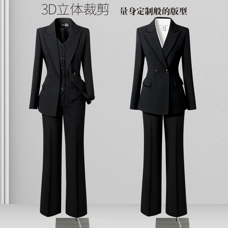 两粒扣黑色西装套装女新款爆款女总裁职业装套装正装女套装职场