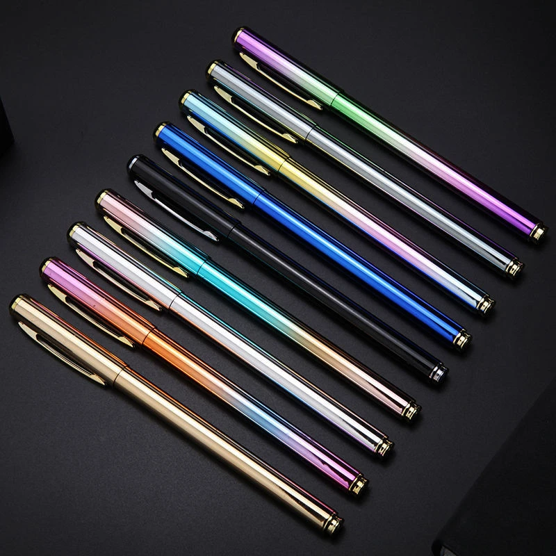 颜值金属商务签字笔中性笔刻字定制学生水笔黑色笔芯0.5办公用品