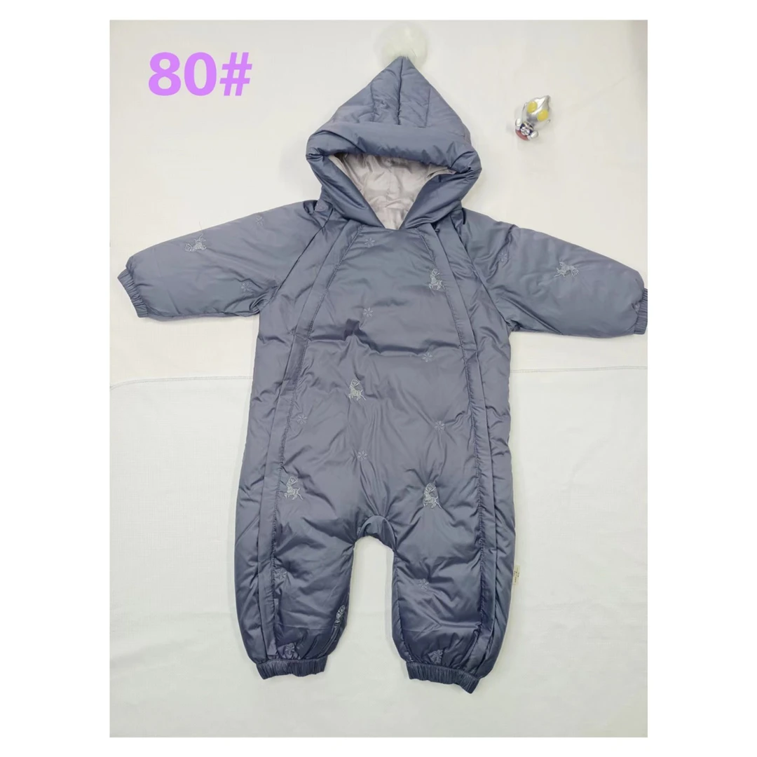 宝宝羽绒外出服连体衣婴儿冬季保暖秋冬白鸭绒连帽外出服