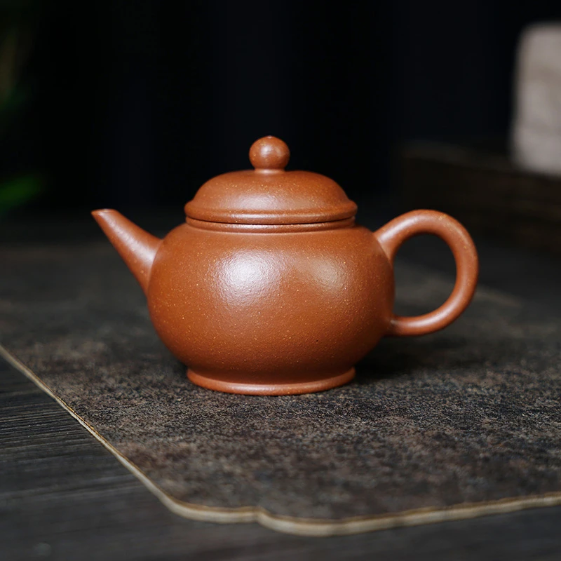 遇壶堂水平130cc/红降坡正宗宜兴纯手工原矿紫砂壶0417泡茶壶茶具