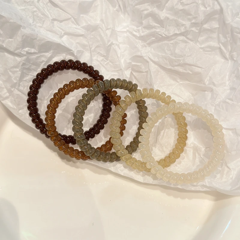 非金属树脂发饰 福利款 5个包邮~莫兰迪色细款电话线头绳