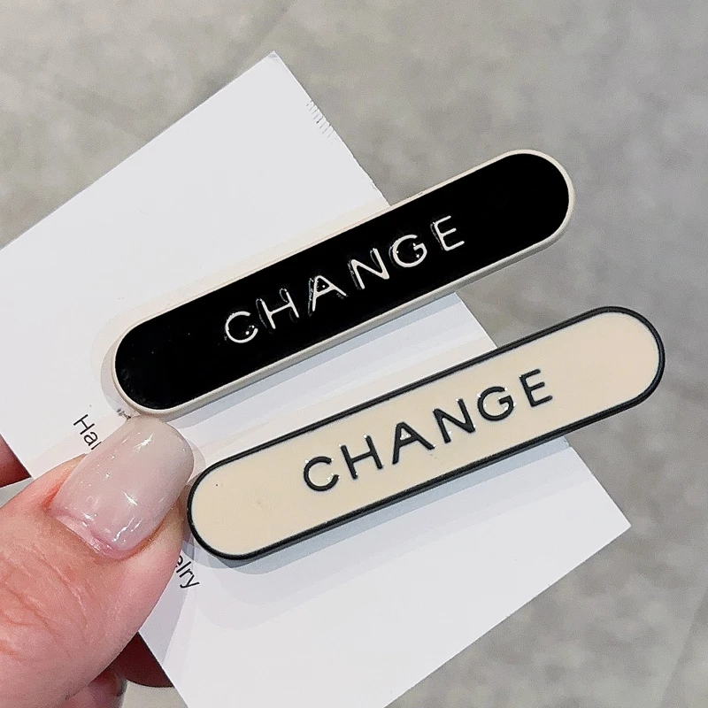 合金发饰 奶白色发夹气质发卡复古简约个性韩版精致侧边碎发夹