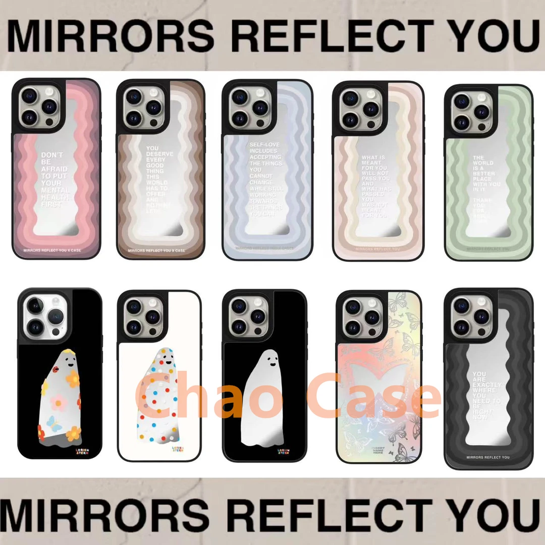 【官版黑框】黑框波浪蝴蝶系列适用于苹果15pro全包防摔手机时尚ins