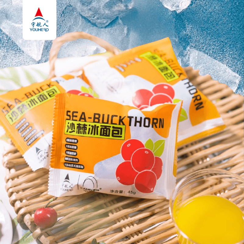 宇航人 宇航人沙棘冰面包休闲内蒙古风味45g×10袋/箱包邮