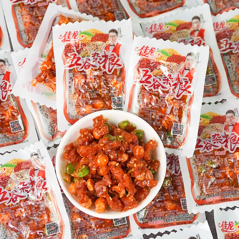 佳龙五谷杂粮辣条素牛筋8090后儿时怀旧麻辣面筋豆皮小吃休闲零食