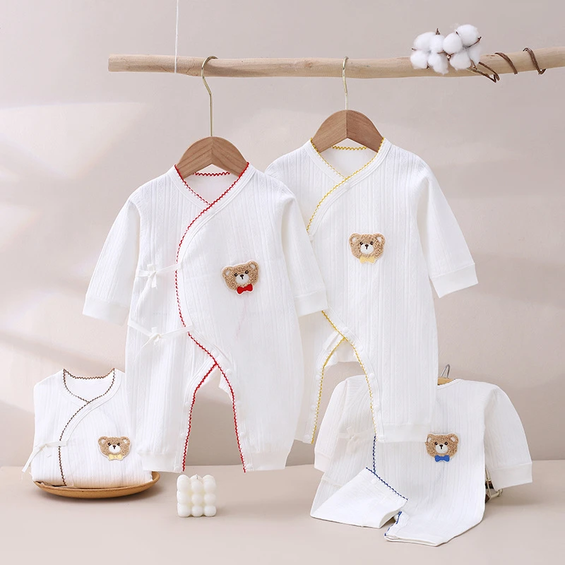 宝宝婴儿衣服男女新生儿纯棉四季款春秋冬款爬服蝴蝶衣无骨连体衣