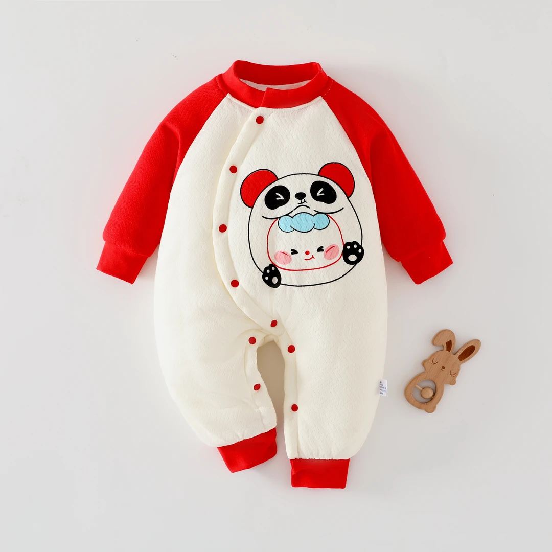 新生儿婴幼儿爬连体衣哈衣棉服男女A类婴儿100%衣服纯棉连体衣