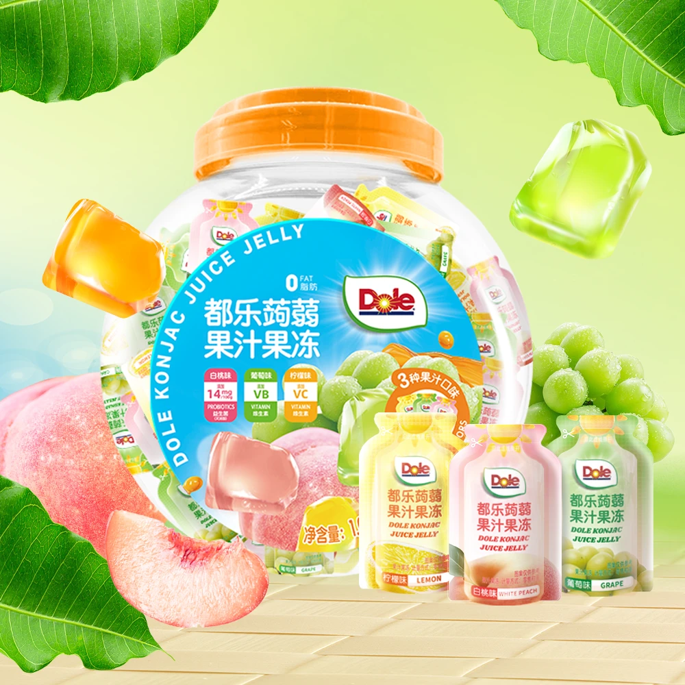 Dole/都乐 dole都乐蒟蒻果汁果冻白桃葡萄柠檬含真实果汁零食