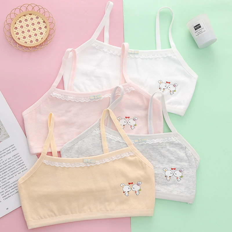 2件【纯棉细肩夹棉】新中式内衣无痕发育期背心运动薄款高中生透气