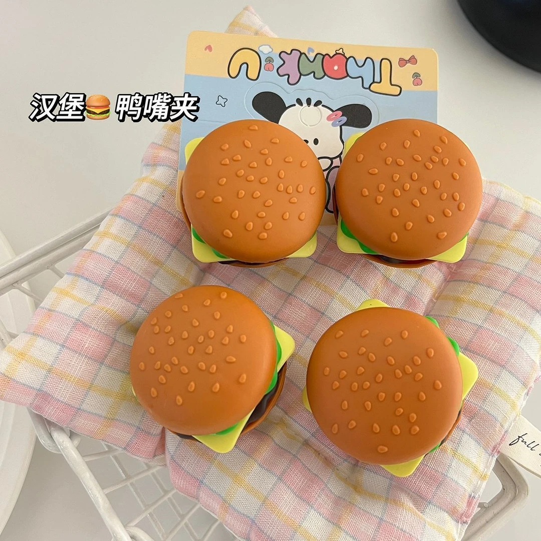 创意汉堡食物食玩发夹可爱仿真三明治发饰趣味搞怪发卡学生刘海