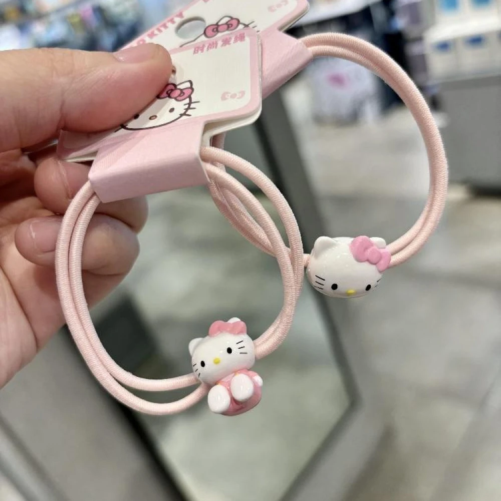 HelloKitty发圈头绳女高级感2024新款高端卡通可爱儿童女饰品皮筋