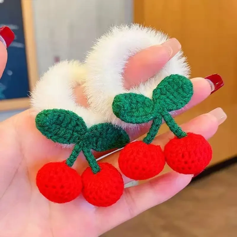 小女孩扎丸子头发圈公主可爱女童头绳樱桃甜甜圈头饰儿童发绳发饰