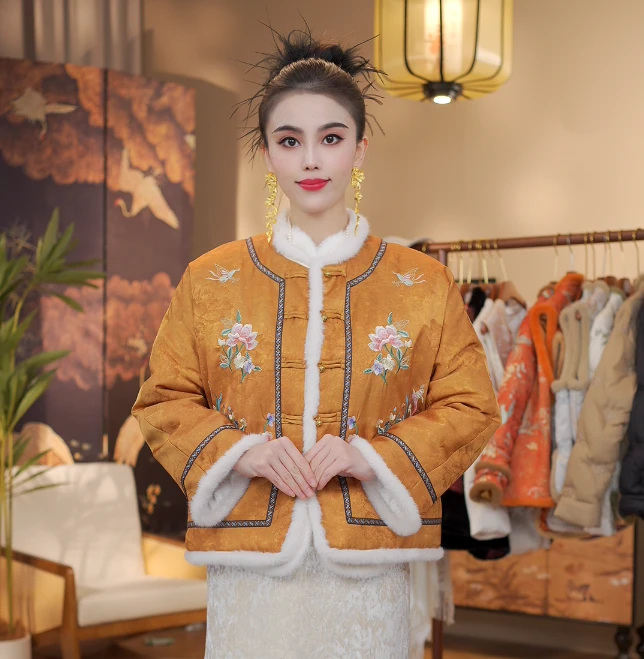 《花满月 -棉服》新中式刺绣复古国风休闲百搭高定棉服外套